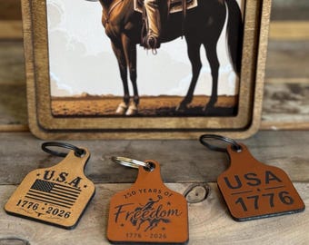 Patriotic Keychain Set, American Flag Keychain, 1776-2026 Anniversary Gift, 250 Years of Freedom, Western Keychain, USA Gift