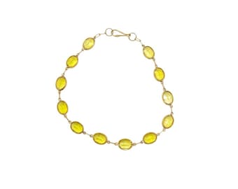 Bracciale in oro con pietre gialle, bracciale in oro 18k, bracciale in oro e pietre colorate, regalo per lei