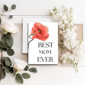 Biglietto per la festa della mamma stampabile DIGITALE - Modello di biglietto per mamma - Idea regalo per mamma - Best Mom Ever