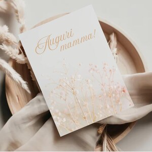 Cartão para o Dia das Mães para imprimir - Feliz Dia das Mães - Presente para o Dia das Mães - Cartão floral minimalista - Ideia de presente para o Dia das Mães