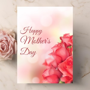 Biglietto Festa della Mamma Digitale Floreale 5x7" - Auguri da Stampare, Card Italiana Non Modificabile per Regalo Speciale