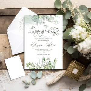 partecipazioni nozze - Invito di Matrimonio Fiori Verdi - Modello Editabile su Canva - Invito Facile da Stampare -  Invito Nozze Digitale
