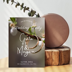 Invito Nozze con Fiori Editabile su Canva - Invito a Nozze Facile da Stampare - Template Personalizzabile per Matrimonio Elegante - Digitale