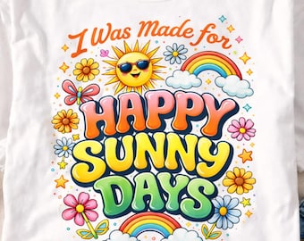 Retro Sunshine PNG, Happy Sunny Days, Neon Girly Summer Design (Digital Download)