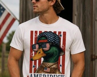 Canard Colvert Patriote 4 Juillet PNG – Design Humoristique "Merica Duck" USA Rouge Blanc Bleu