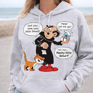 Smurf T Shirt I Love Smurfs T-Shirt Gargamel with Net T-Shirt Je T'aime Smurfs T-Shirt