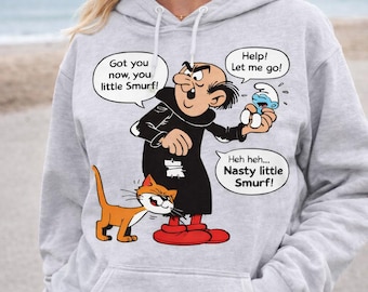 Gargamel Funny Cartoon PNG – Retro Smurf Villain Comic Design (Digital Download)