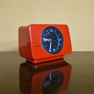 Retro wekker Krups model 672 Comfortime 3 - Oranje, jaren 70 Space Age-esthetiek - Gemaakt in Duitsland