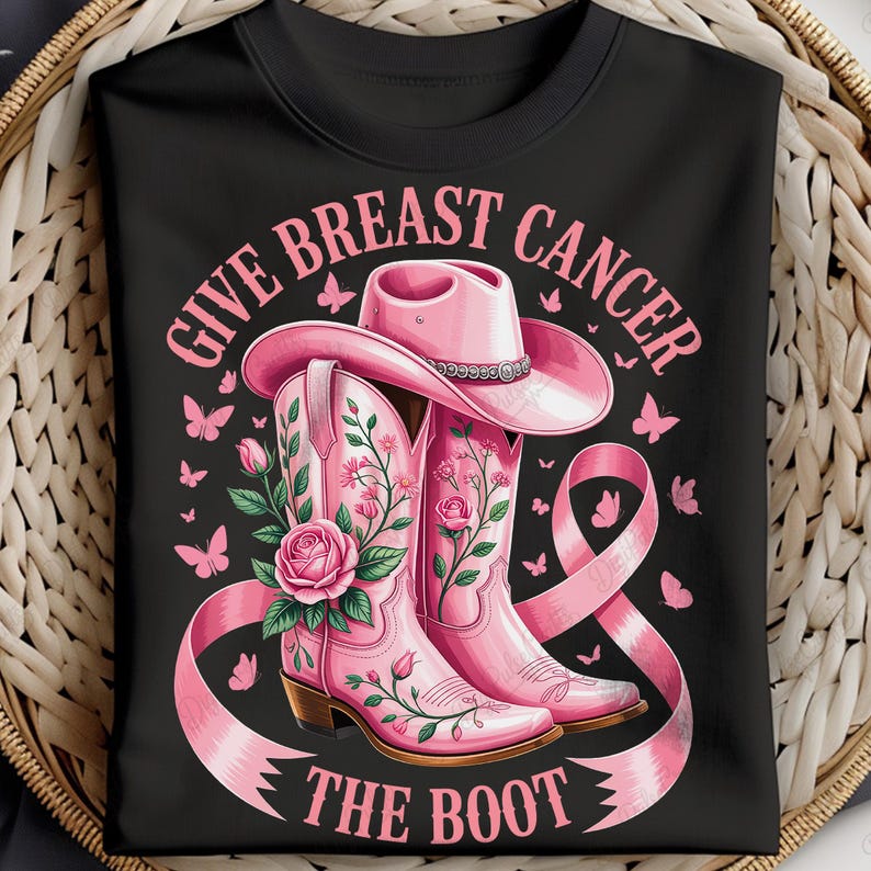 Give Breast Cancer the Boot Png, Breast Cancer Awareness Png, Pink ...