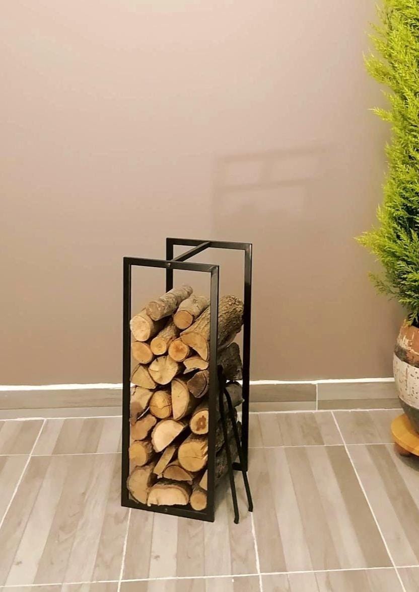 Range-bûches, bûcheron à main, porte-bûches