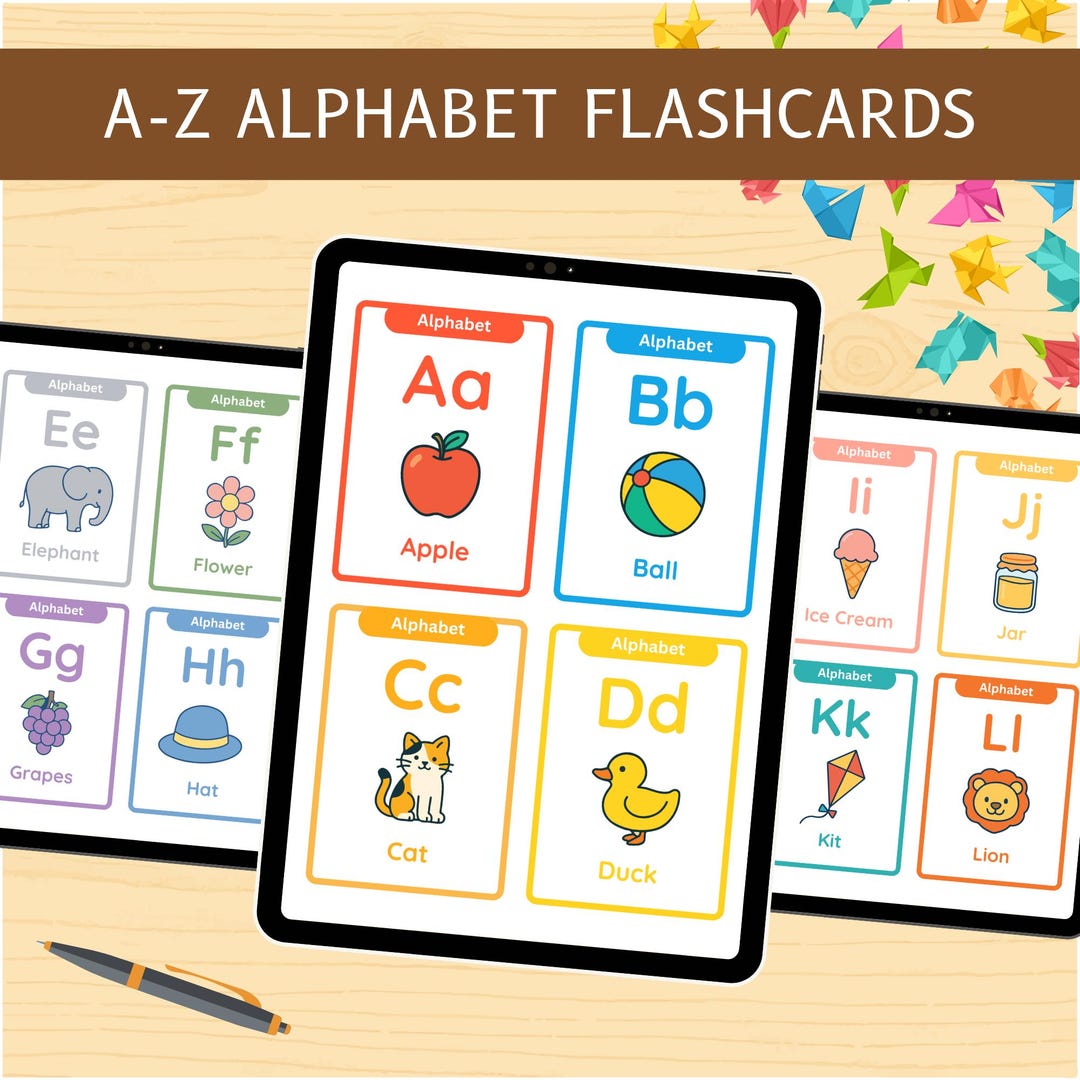 Alphabet Flashcards for Kids – ABC Cards for Preschool and Kindergarten ...