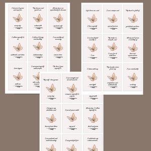 50 Tarjetas de Afirmaciones Positivas / Amor Propio y Confianza / Afirmaciones Imprimibles para Autoestima y Empoderamiento