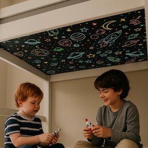 The Better Bunk- Bottom Bunk Sheet Accessory : Space Pattern- Twin Size