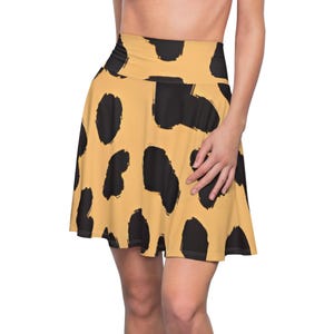 Stilvoller Leopardenmuster Damen Skater Rock, trendiges Sommer Outfit, ausgestellter Mini Rock, Casual Chic, Animal Print Mode