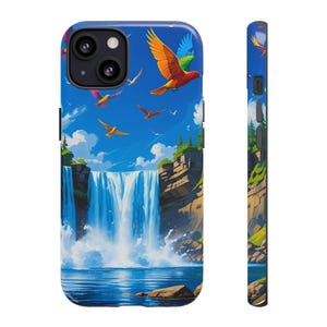 Vibrant Waterfall Phone Case: Tropical Nature Scene, Shockproof iPhone Cover