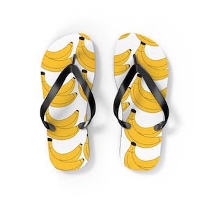 Fun Banana Flip Flops - Summer Footwear, Beach Shoes, Casual Sandals, Gift for Fruit Lovers, Pool Slippers