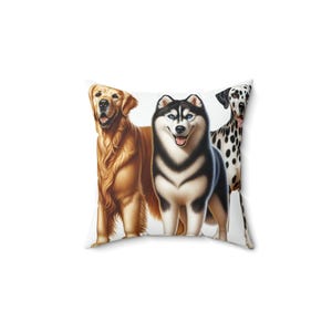 Quadratisches Kissen für Hundeliebhaber, Haustier-Dekor, Hund-Themed Akzent, Geschenk für Tierbesitzer, Kissen für Tierliebhaber, gemütliches Hundekissen