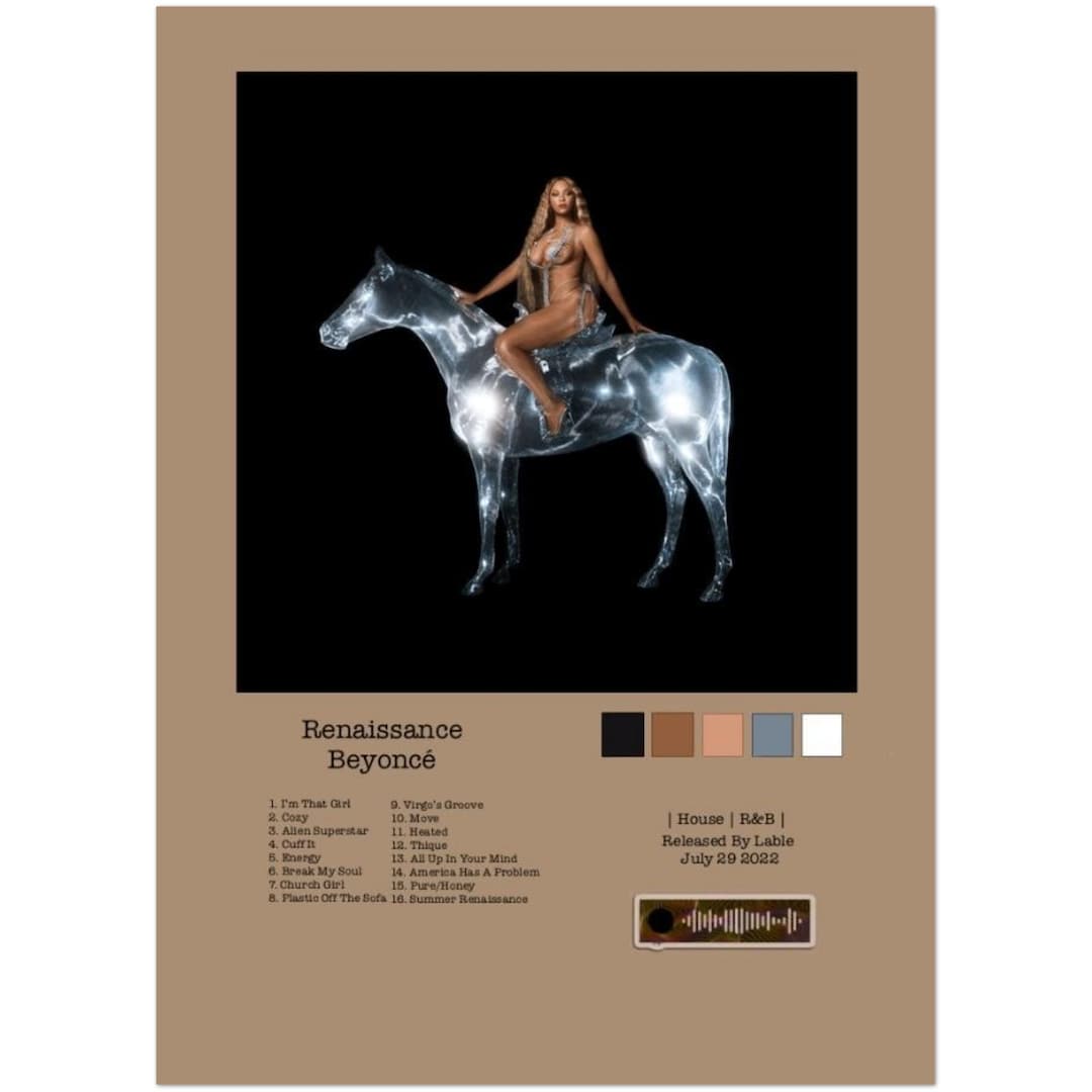 Beyoncé Renaissance Album Art Poster - Stunning Wall Decor - Handmade ...
