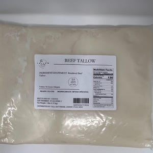 100% Grass-fed Beef Tallow (Edible & Cosmetic) READY-TO-USE 5lbs pouches