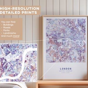 Mapa de LONDRES Impressão Mapa do Reino Unido Cartaz Presente Mapa da Cidade Arte Minimalista Impressão de Viagem em Londres Cartaz de Arte de Parede de Londres Impressão de Parede de Londres Digital