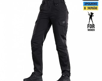 M-Tac Women's Tactical Cargo Pants – Black Military Stretch Pants
