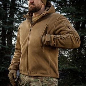 M-Tac Windblock Division Gen.II Coyote Brown Tactical Jacket – Military Fleece Jacket – Cold Weather Gear for Men