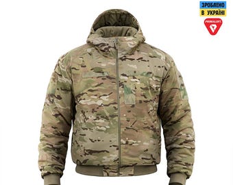 M-Tac MA-1 Hooded Military Jacket Multicam | Tactical Bomber Jacket for Men | M-Tac Hooded MA1 Field Outerwear