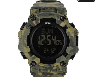 M-Tac Taktisk Klocka 2037 Camo | Digital Fältklocka ABS/TPU, 5 ATM
