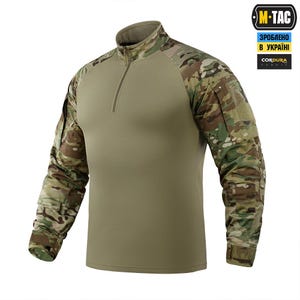 Chemise de combat tactique M-Tac | Manches camouflage ripstop, aérations en mesh