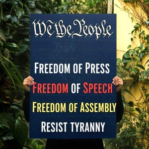 We The People protest poster, American democracy wall art print, constitutional rights activist digital, patriotic political printable decor