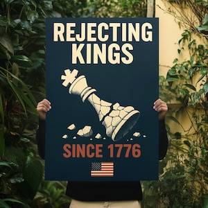 No Kings In America protest poster digital printable, Anti-Trump No king Protest Poster Sign, Political Activist digital Rally Sign