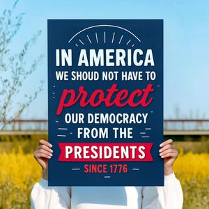 protect democracy printable poster, anti-Trump protest sign, political activist wall art, resist fascism digital download, Democracy sign
