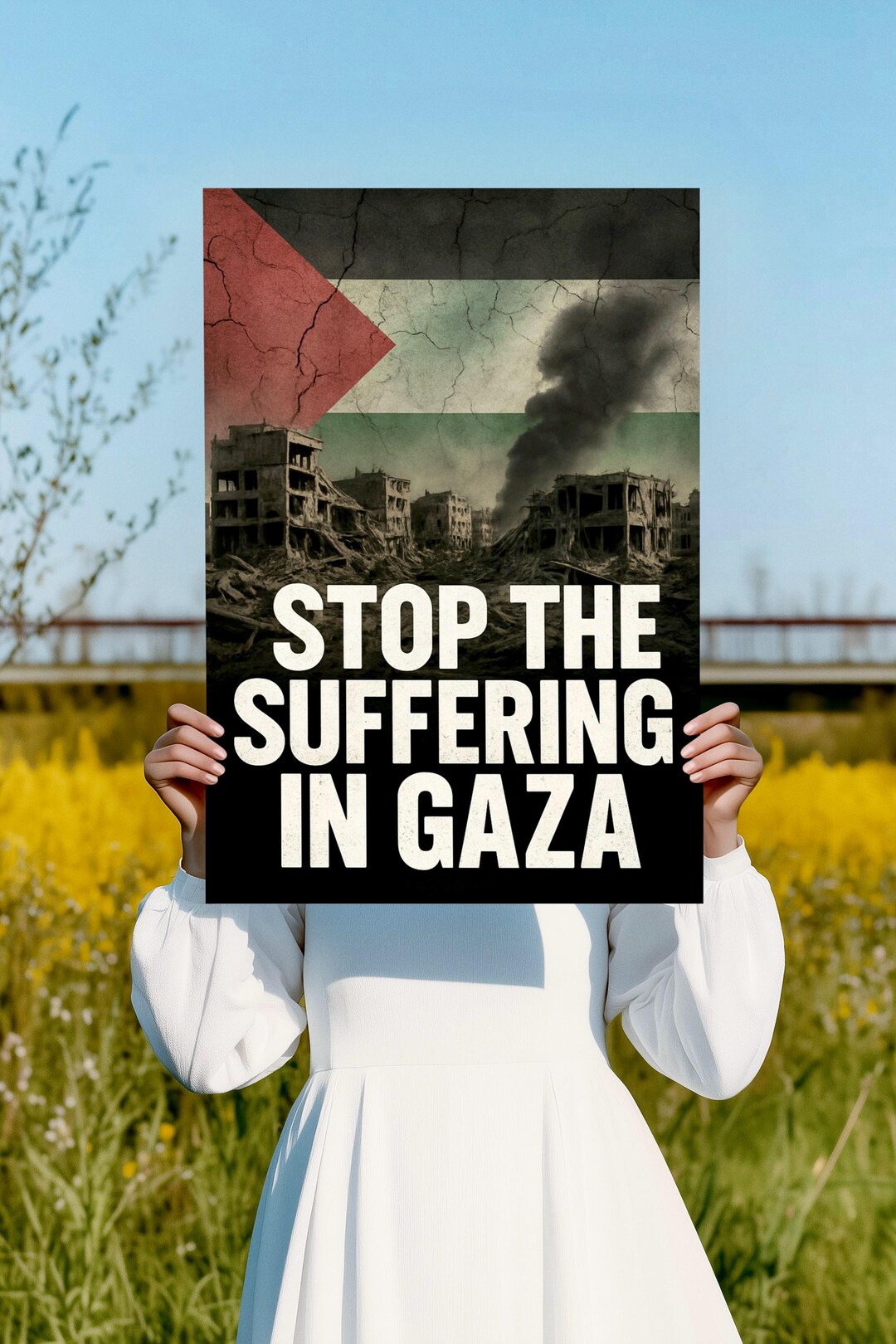 Gaza Print Stop the Suffering in Gaza Digital Poster, Palestine Activism Printable ...