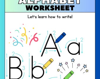 Printable Alphabet Tracing Book | Digital Handwriting Practice for Kids | ABC Letter Tracing Worksheets