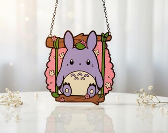 Atrapasueños de resina de Totoro, para colgar en la ventana, decoración de anime de Studio Ghibli, arte de Mi vecino Totoro, regalo kawaii para guardería.