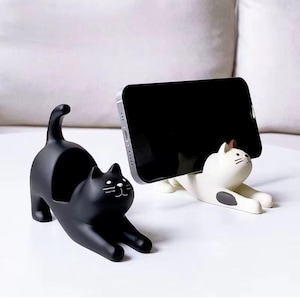 Adorable Cat Phone Holder (Set of 2) – Kawaii Desk Stand for Smartphone & Home Office Decor