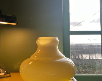 Antique French Opaline Glass Lamp Shade, Milk Glass