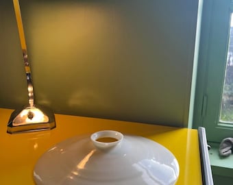 Antique Opaline Glass Lamp Shade, French Style Milk Glass