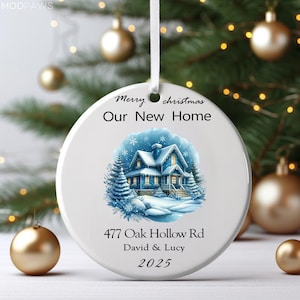 Personalization New Home Photo Ornament, Custom name - Address and Year House Ornament, Our first Home Gift, New home ornament gift