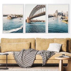 Australien Prints 3er Set, Sydney Travel Print, Australien Hafen Brücke Kunst, Opernhaus Poster