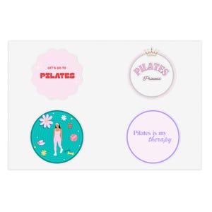 Cute Pilates Kiss-Cut Stickers - Stylish Vinyl Decals for Laptops, Water Bottles, Gifts, and Scrapbooking, Trendy Decor