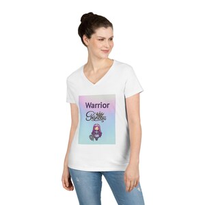 Warrior Princess Ladies&#39; V-Neck T-Shirt - Empowering, Comfortable Tee for Everyday Wear, Gifts for Her, Birthday, Motivation, Casual Style