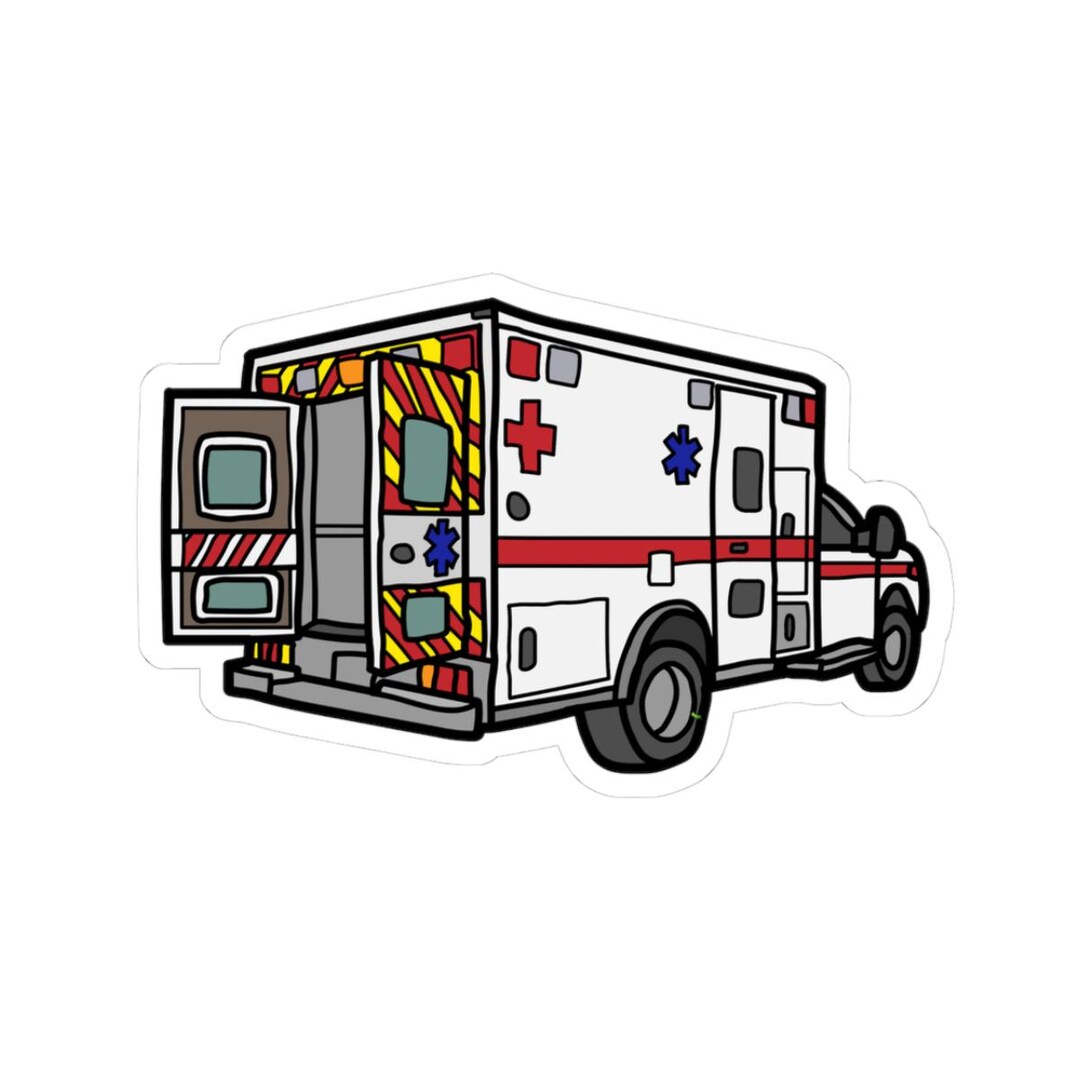 Emergency Unit Sticker Animation Emergency Vehicle Kiss-cut Stickers | Fun Laptop Décor, First Responder ...