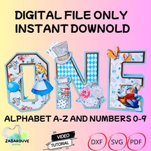 3D Alphabet Numbers SVG PNG DXF | A-Z 0-9 Letters | Cricut & Silhouette Files | Paper Craft Templates | Digital Download