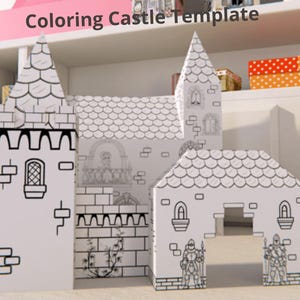 Printable Paper Castle Craft for Kids – Color, Cut & Assemble Activity | Coloring Castle Template | Instant Download PDF