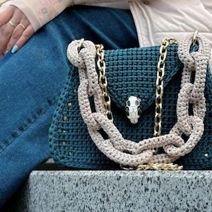 Modèle de sac au crochet pour femme PDF, bandoulière végétalien, pochette, porte-monnaie, tutoriel vidéo, téléchargement numérique, adapté aux débutants