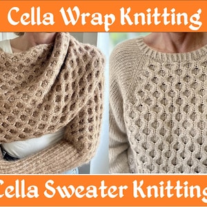 Cella Strickmuster Strickmuster, Schal mit Ärmeln, Strickmuster mit Zopfmuster (PDF-Muster)