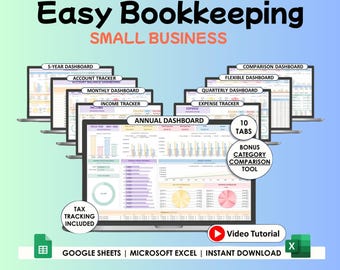 Modèle de comptabilité pour petite entreprise : outil de suivi des bénéfices Excel et Google Sheets