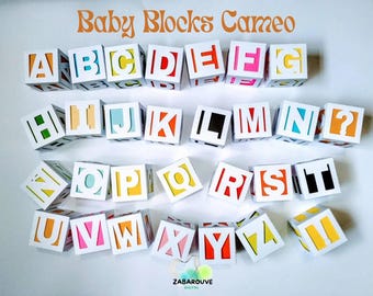 3D Cube Letters SVG – A-Z Alphabet Templates for Glowforge – Baby Shower, Nursery, Party Decor