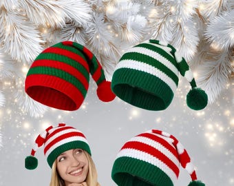 Strickanleitung Weihnachtself Mütze Strickmuster – Worsted PDF (Santa’s Helfer)